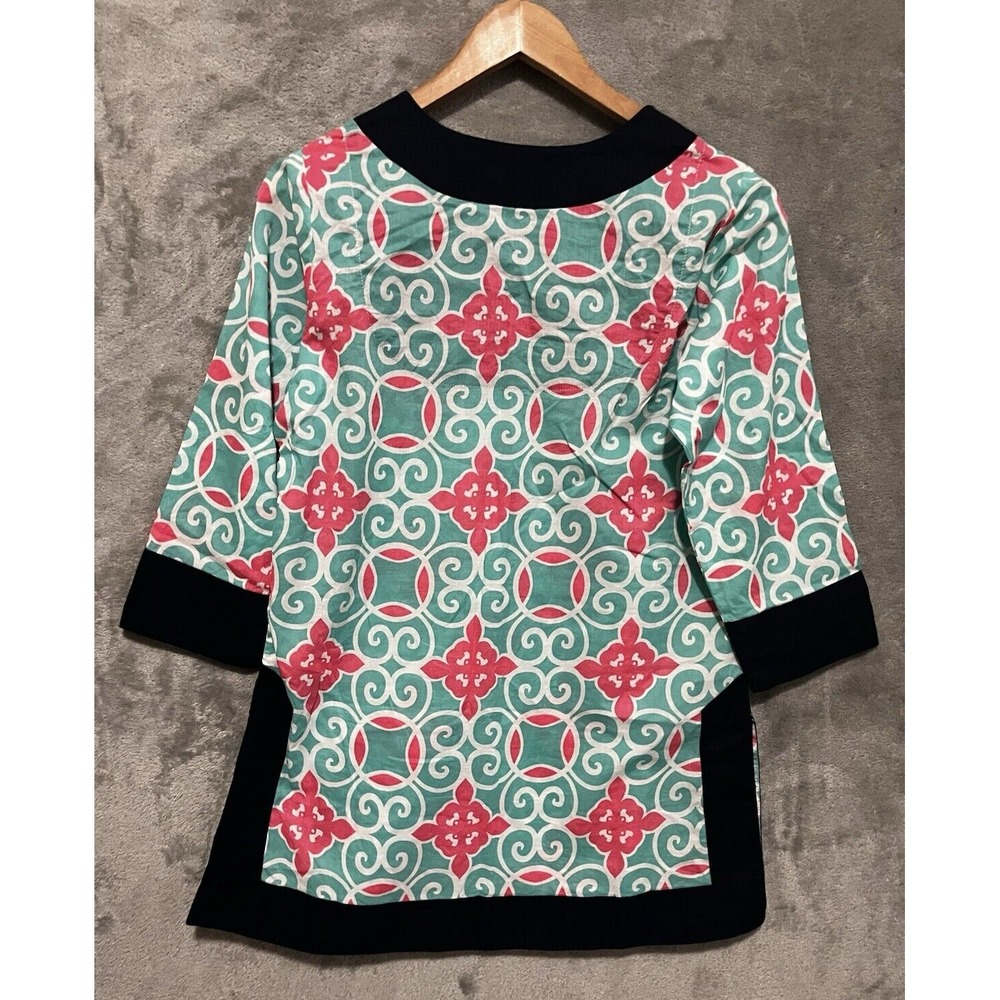 Simply Southern Shirt Cotton Small Blue Pink Paisley Cover Up Tunic Shirt - Picture 5 of 5